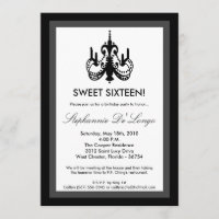 blanc de noir du lustre 5x7 invitation de 16
