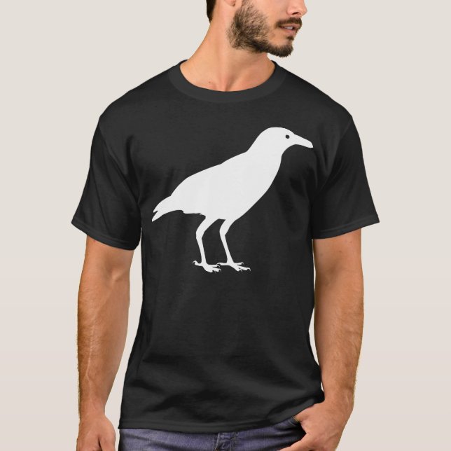Blanc de T-shirt de corneille (Devant)