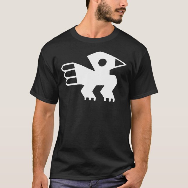Blanc de T-shirt de symbole d'oiseau d'Inca (Devant)