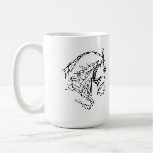 Blanc de tasse de tête de cheval de dressage