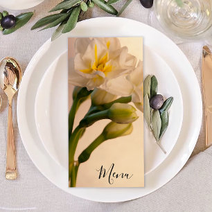 Blanc Double Daffodils Menu Printemps Mariage