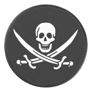 Blanc, Drapeau de Pirate Calico Jack, Crâne et Sab