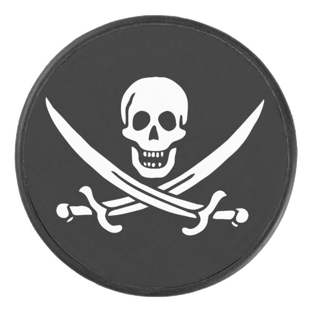 Blanc, Drapeau Pirate Calico Jack, Crâne & Cutlass (Devant)