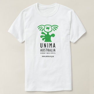 Blanc du T-shirt des hommes d'UNIMA Australie