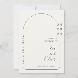 Blanc et Brown Faire-part de mariage simple