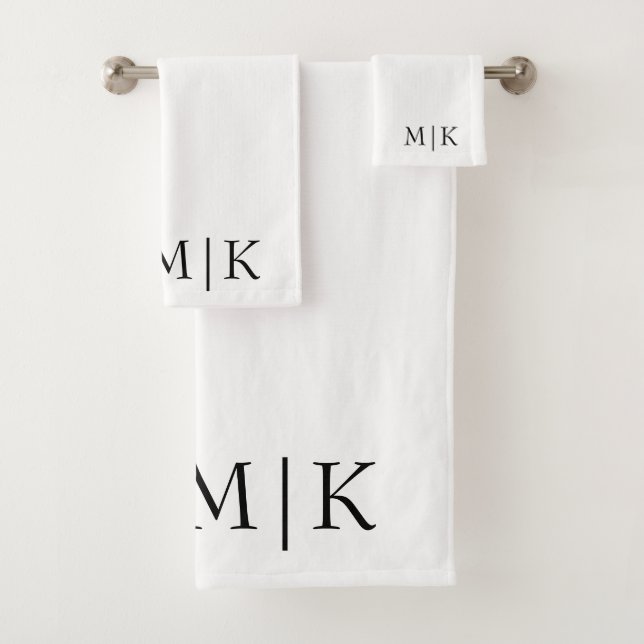 Blanc et noir | Monogramme moderne (En situation)