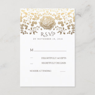 Blanc et or RSVP l'épousant vintage floral