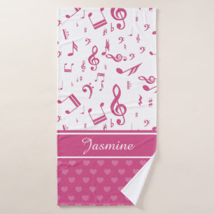 Blanc fait sur commande de rose de motif de notes