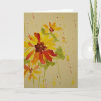 Blanc floral de ~ de carte de voeux d'aquarelle à