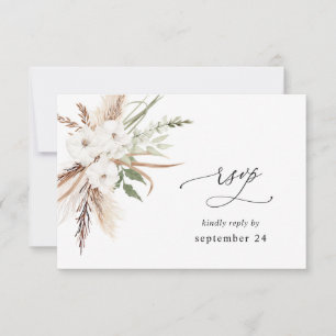 Blanc Floral Été Boho avec RSVP de repas 2