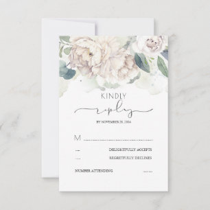 Blanc Floral Verdure Splashes Mariage RSVP