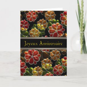 Blanc français de carte d'anniversaire