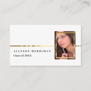 Blanc   Gold Graduation Photo Insérer les cartes d