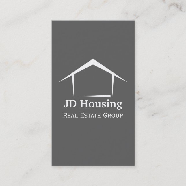 Blanc gris mod Classy Cartes d'affaires immobilièr (Devant)