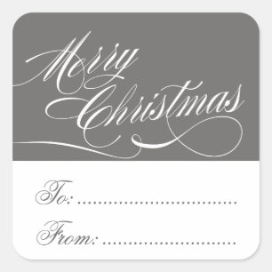 BLANC GRIS NOËL CADEAU TAG STICKERS