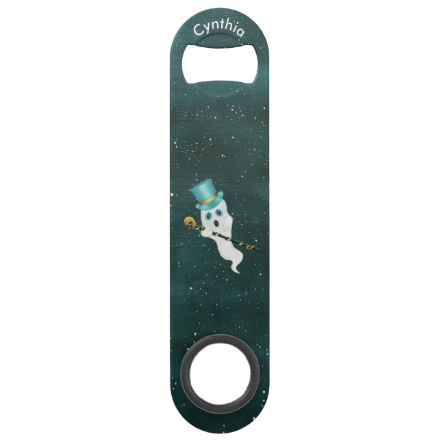 Blanc habillé Ghost Night Sky Casquette Skull Cane (Devant)