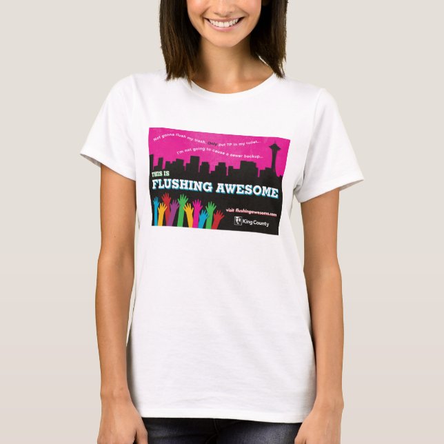 Blanc impressionnant de rinçage du T-shirt des (Devant)
