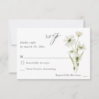 Blanc & Jaune Floral sans RSVP de repas 3