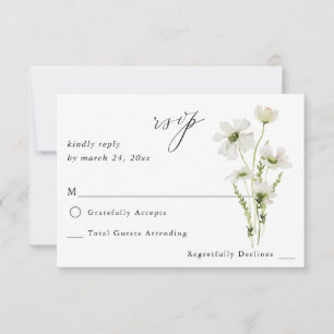 Blanc & Jaune Floral sans RSVP de repas 3
