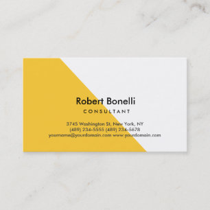 Blanc Jaune Plaine Moderne Carte de visite consult