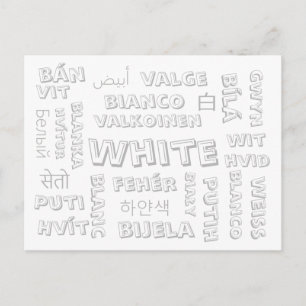Blanc - Langues de couleur sur cartes postales