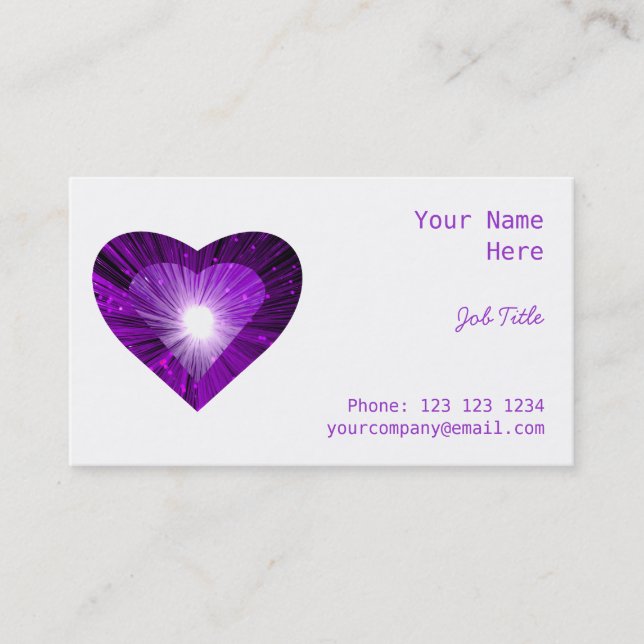 Blanc latéral de carte de visite de "coeur" de (Devant)
