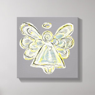 Blanc Lumière Gardien Angel Enveloppé Toile Mur Ar