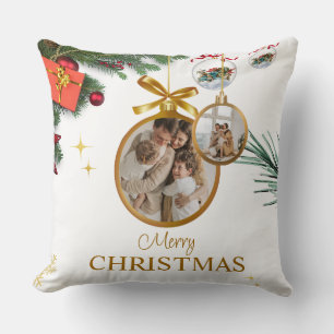 Blanc moderne Joyeux Oreiller de Noël Jeu 20"