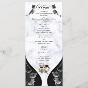 Blanc moderne - Marbre Noir Menu Abstrait