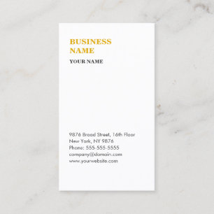 Blanc moderne minimaliste et or de carte de visite