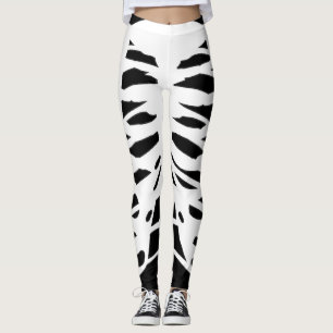 BLANC NOIR halloween côtes squelette leggings