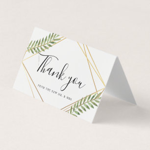 BLANC or cadre aquarelle feuille Merci mariage