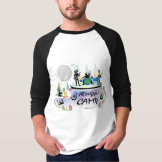 Blanc raglan de base RushCamp de T-shirt de
