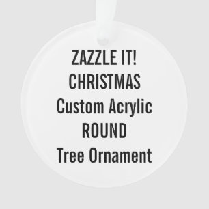 Blanc ROND acrylique fait sur commande d'ornement