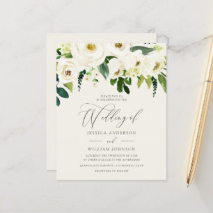 Blanc Roses Feuille verte sur un Mariage budgétair