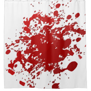 Blanc rouge d'éclaboussure de sang de rideau en