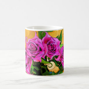 Blanc sauvage de roses tasse de classique de 11