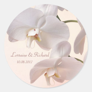 Blanc - Sticker Mariage orchidées crème