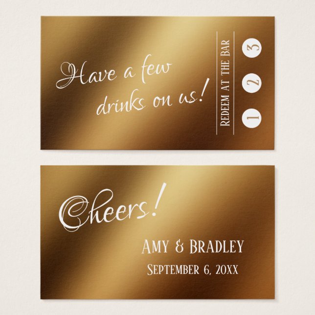 Blanc Sur Faux Gold, 3 Punch Boire Billets (Devant & derrière)