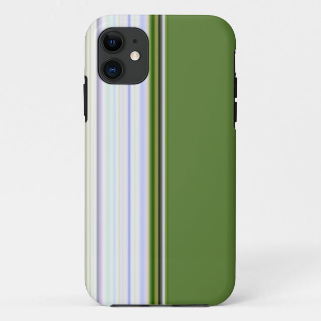 Blanc sur Green Vertical Lines iPhone 5 Coque (Dos)