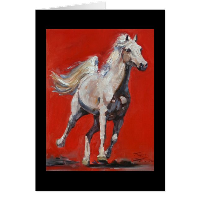 Blanc sur la carte Arabe rouge de cheval (Devant)