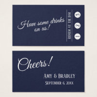 Blanc sur Navy, moderne 3-Punch Boissons Billets