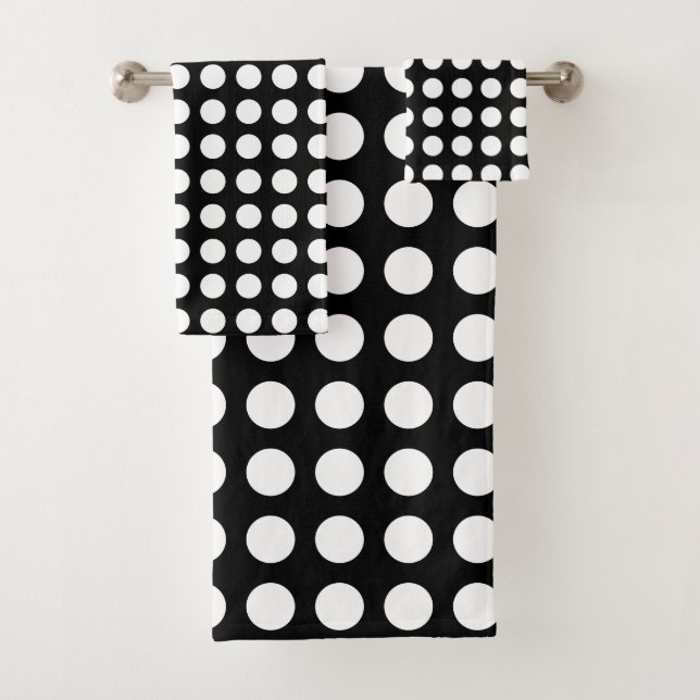 Blanc sur noir grand format Pois horizontaux (En situation)