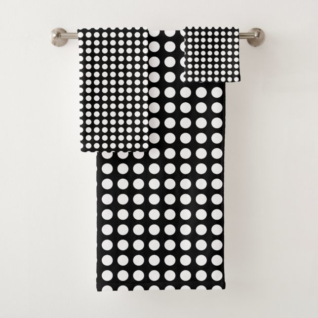 Blanc sur Noir Moyen Taille Pois horizontaux (En situation)