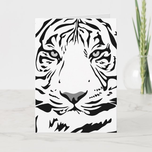 BLANC TIGER ART ANNIVERSAIRE CARTES DE SALUT (Devant)