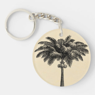 Blanc tropical vintage de modèle de palmier d'îl