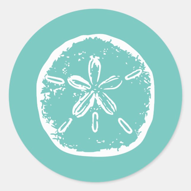Blanc Turquoise Sable dollar autocollants de maria (Devant)
