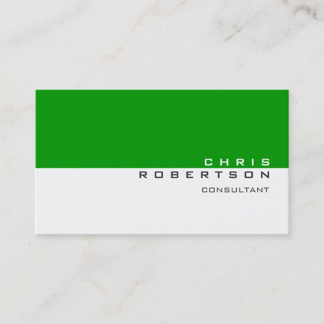 Blanc Vert Attrayant Carte de visite de charme (Devant)