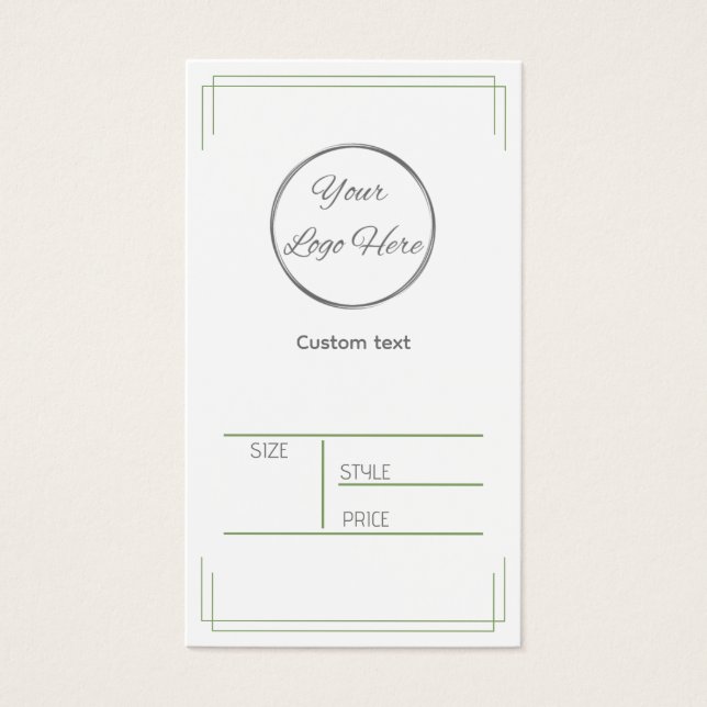 Blanc vert de base avec logo étiquette de prix du  (Devant)