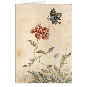 Blanc vintage d'aquarelle d'abeille, de papillon